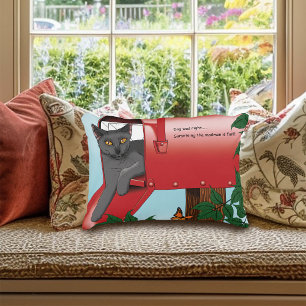 Red Mail Box Cat Decorative Cushion