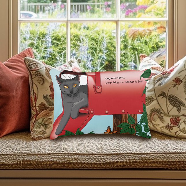 Red Mail Box Cat Decorative Cushion (Creator Uploaded)