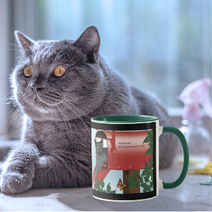 Red Mail Box Cat Mug