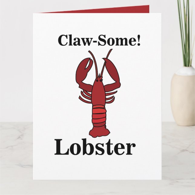 Red Maine Lobster Seafood  Card (Front)