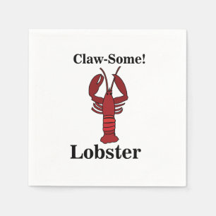 Red Maine Lobster Seafood Celebration Party Napkin