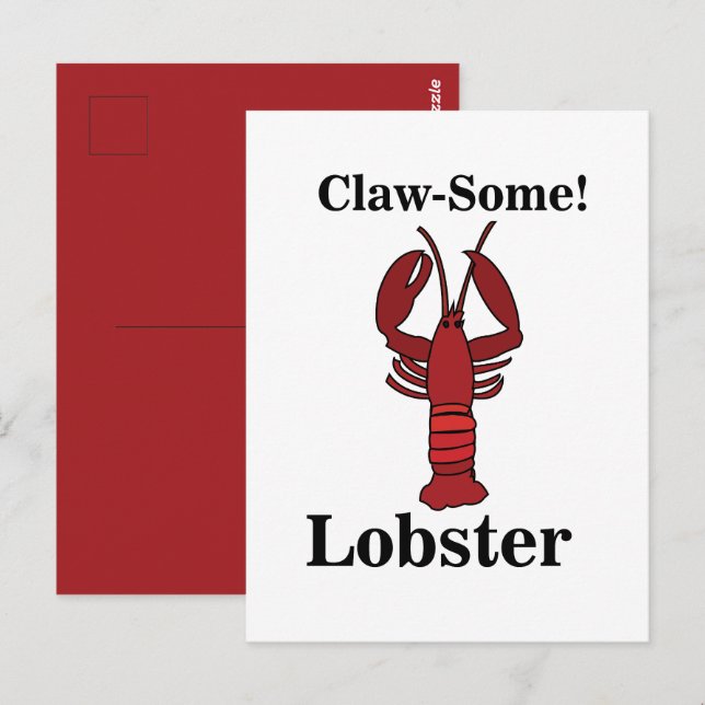 Red Maine Lobster Seafood Postcard (Front/Back)