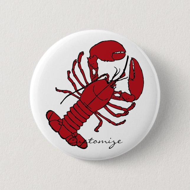 Red Maine Lobster Thunder_Cove 6 Cm Round Badge (Front)