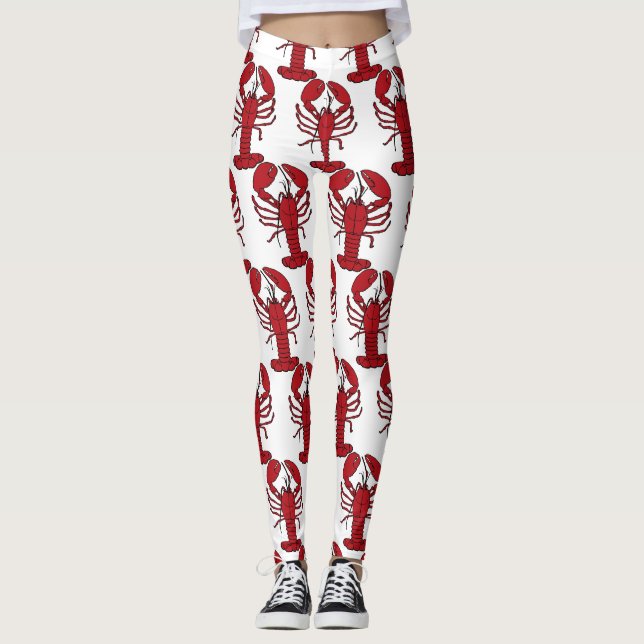 Red Maine Lobster Thunder_Cove Leggings (Front)