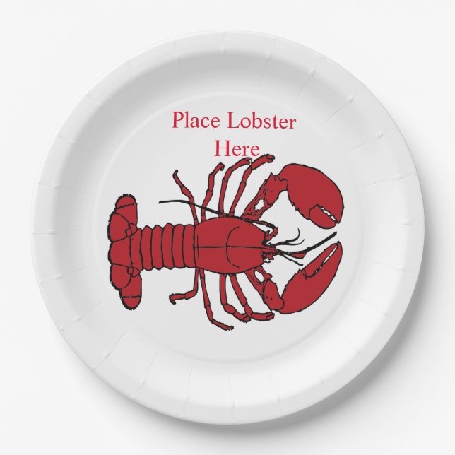 Red Maine Lobster Thunder_Cove   Paper Plate (Front)
