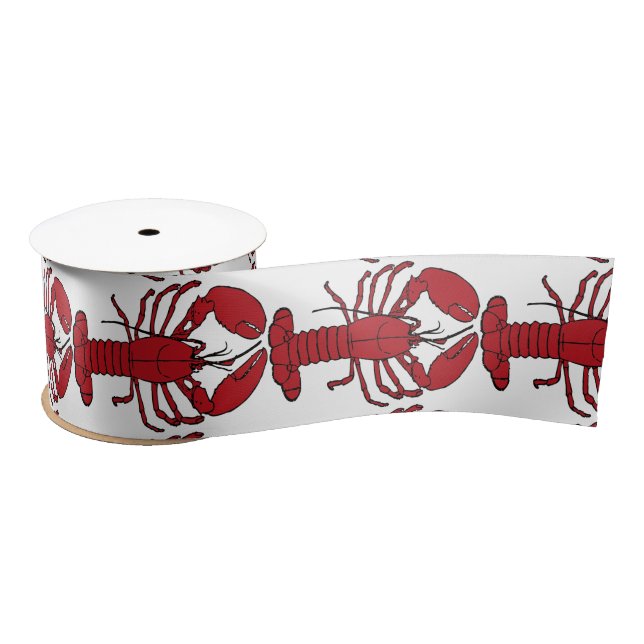 Red Maine Lobster Thunder_Cove Satin Ribbon (Spool)