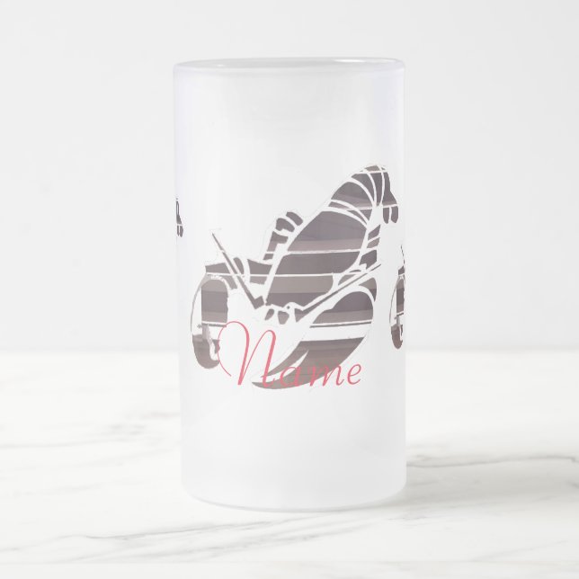 Red Maine Lobsters Thunder_Cove Frosted Glass Beer Mug (Center)