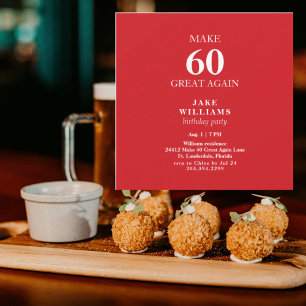 Red Make 60 Great Again Birthday Party