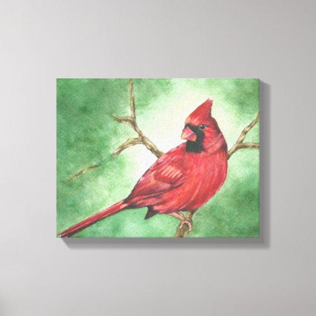 Red Male Cardinal canvas print (Front)