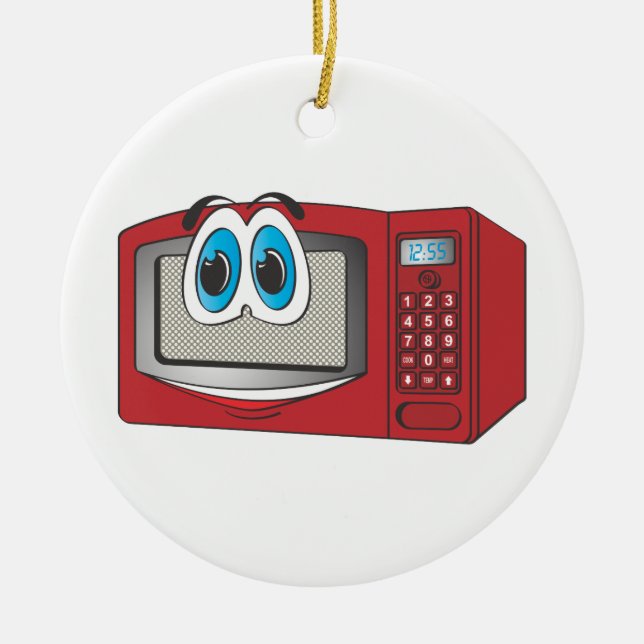 Red Male Microwave Cartoon Ceramic Tree Decoration (Front)