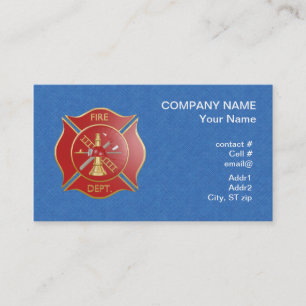 Red maltese  firefighting cross business card