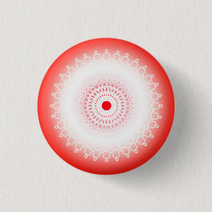 Red Mandala 3 Cm Round Badge