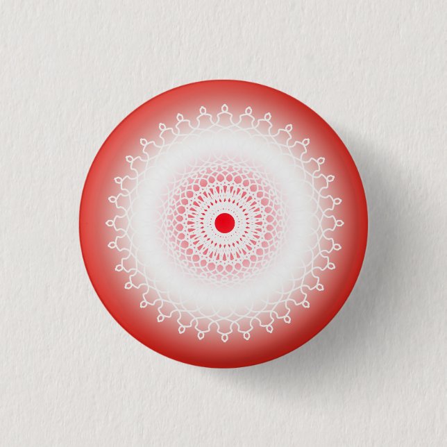 Red Mandala 3 Cm Round Badge (Front)
