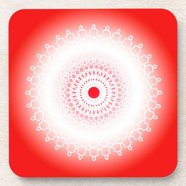Red Mandala Coaster (Front)