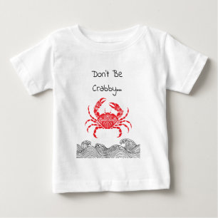 Red Mandala Crab and Waves T-Shirt