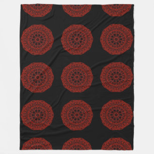 Red mandala fleece blanket