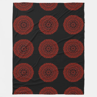 Red mandala fleece blanket