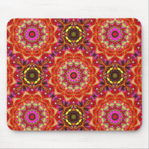Red MANDALA Mouse Mat