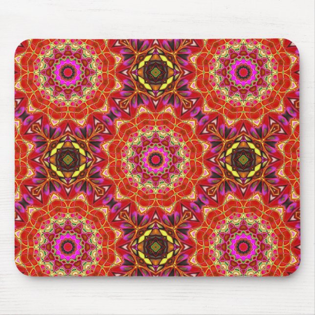 Red MANDALA  Mouse Mat (Front)