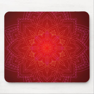 Red Mandala Mouse Mat