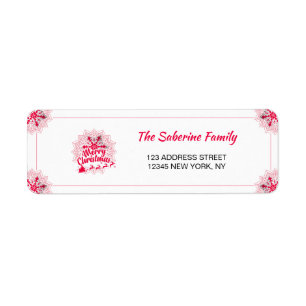 Red Mandala Snowflake & Santa Sleigh Christmas