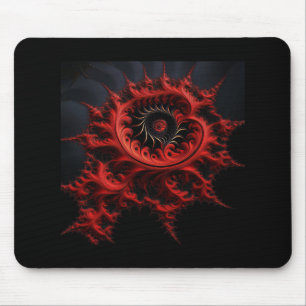 Red Mandelbrot Fractal On A Black Background Mouse Mat