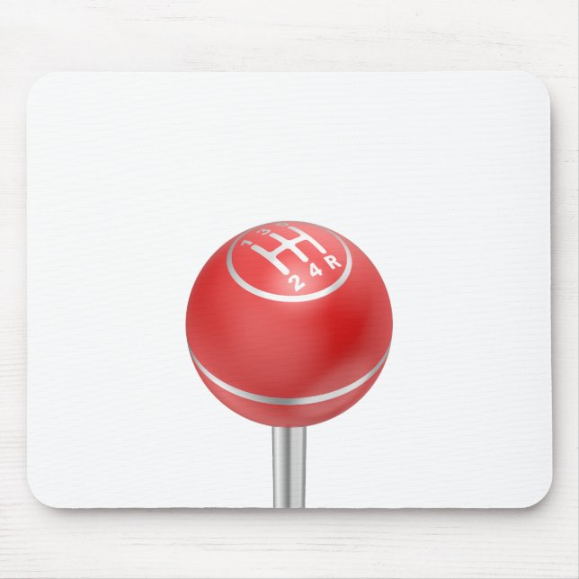 Red manual gear shifter knob mouse mat (Front)