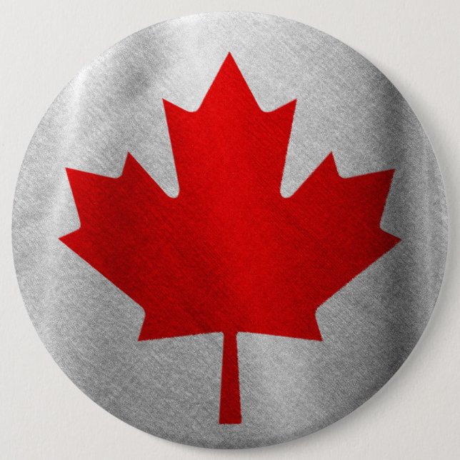 Red Maple Leaf  6 Cm Round Badge (Front)
