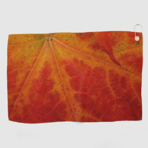 Red Maple Leaf Abstract Autumn Nature Photography Golf Towel