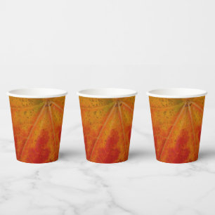 Red Maple Leaf Abstract Autumn Nature Photography Paper Cups