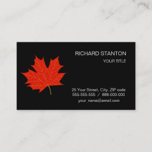 Red maple leaf business card