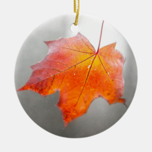 Red Maple Leaf - Mystique Autumn Ceramic Tree Decoration