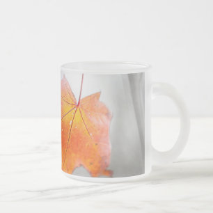 Red Maple Leaf - Mystique Autumn Frosted Glass Coffee Mug