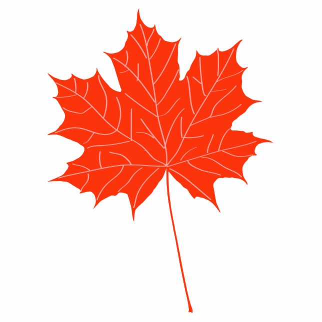 Red maple leaf standing photo sculpture (Front)