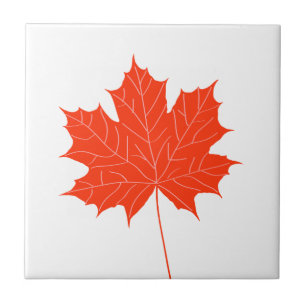 Red maple leaf tile