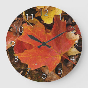 Red Maple Leaf Wall Clock