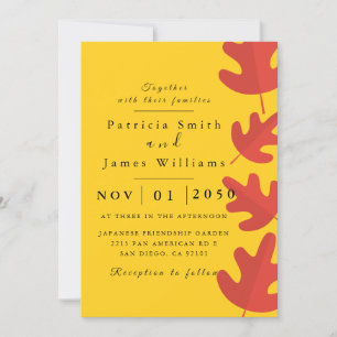 Red Maple Leaf Wedding Invitation