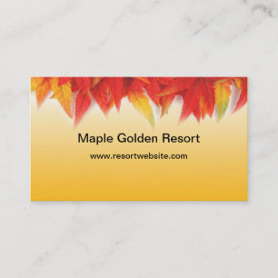 Red maple leaves business cards