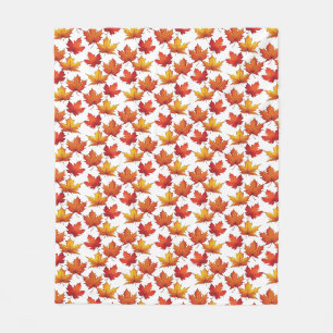 Red Maple Leaves Pattern. Fall Pattern Fleece Blanket