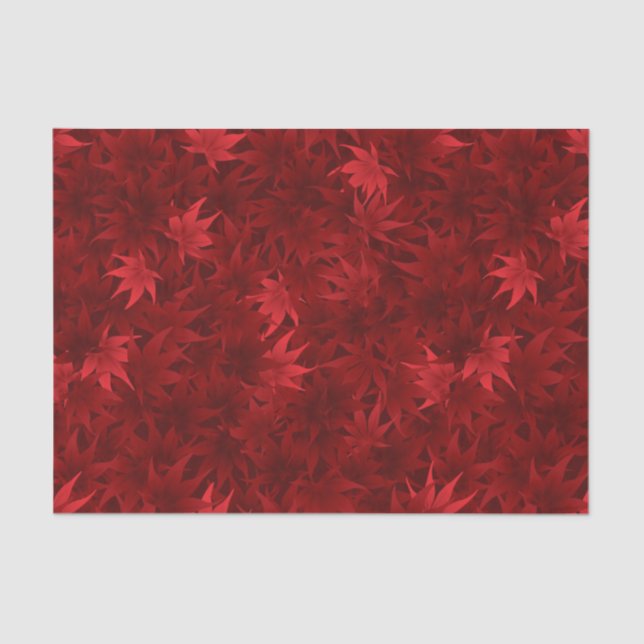 Red maple leaves pattern tissue paper (Front)