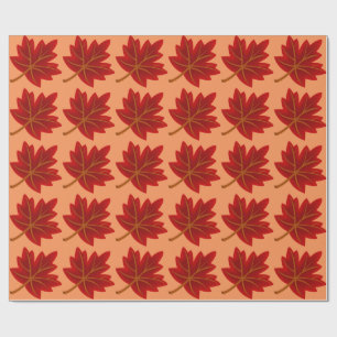 Red Maple Leaves Wrapping Paper