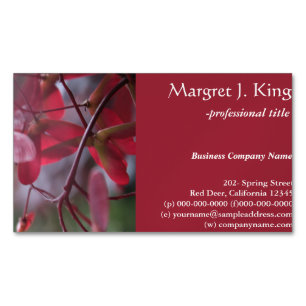 Red maple seeds samara fruits professional 	Magnetic business card