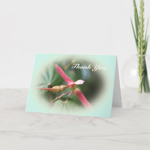 Red maple seeds wedding thank you card