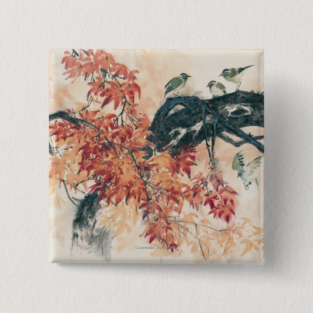 Red Maples 15 Cm Square Badge (Front)