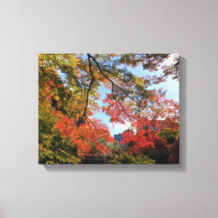 Red Maples at Japanese Garden Canvas Print