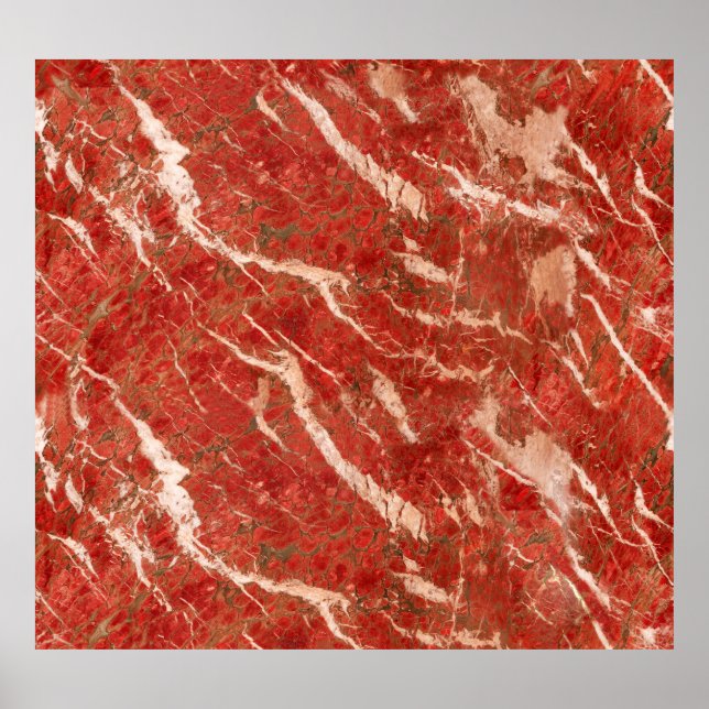 Red marble floor, high-resolution texture. poster (Front)