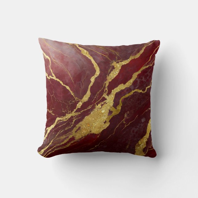 Red Marble Pattern with Gold Cushion (Front)