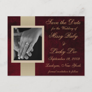 Red Marble Save the Date Announcement