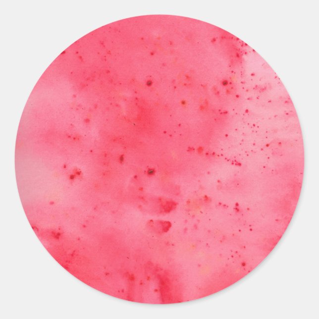 Red Marble Watercolour Classic Round Sticker (Front)