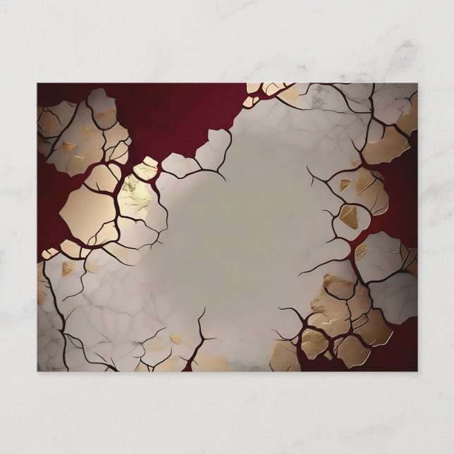Red Marble With Silver And Gold Postcard (Front)